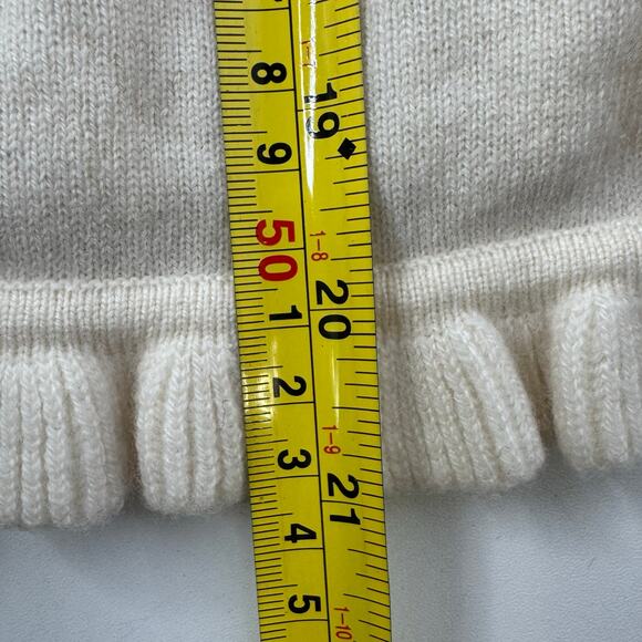 PURE Collection Womens 100% Cashmere Sweater Size US 8-10 Ivory Ruffle  Cardigan - Picture 9 of 9